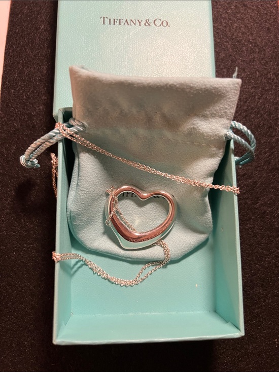 Tiffany & Co. Jewelry - Tiffany & Co. Elsa Peretti 35 mm 925 Silver Floating Heart Pendant, 32”Necklace